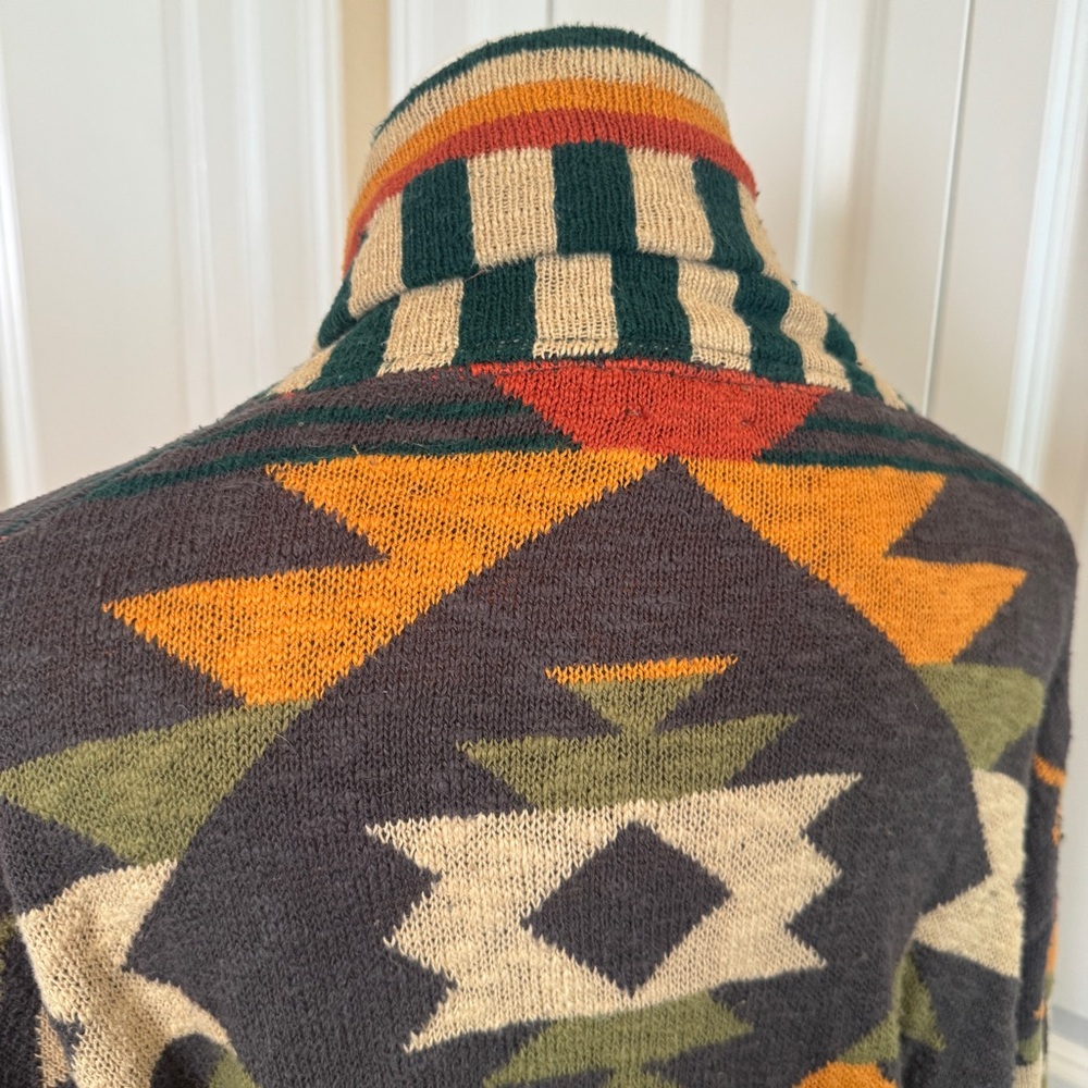 FAHERTY B. Yellowtail Paloma Duster Cardigan Valley Multi Eagle Peak Green Large - Picture 6 of 11